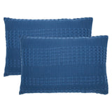 Waffle Weave Navy Blue Sham Set of 2-Lange General Store
