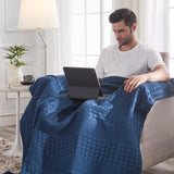 Waffle Weave Navy Blue Throw-Lange General Store