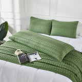Waffle Weave Olive Green Body Pillow Cover-Lange General Store