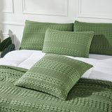 Waffle Weave Olive Green Euro Sham Set of 2-Lange General Store