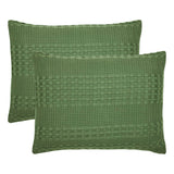 Waffle Weave Olive Green Sham Set of 2-Lange General Store