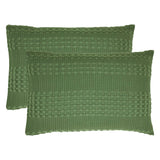 Waffle Weave Olive Green Sham Set of 2-Lange General Store