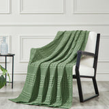 Waffle Weave Olive Green Throw-Lange General Store