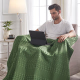 Waffle Weave Olive Green Throw-Lange General Store