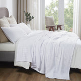 Waffle Weave White Blanket-Lange General Store