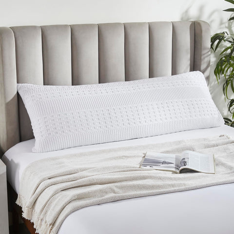 Waffle Weave White Body Pillow Cover-Lange General Store