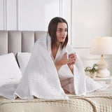 Waffle Weave White Throw-Lange General Store