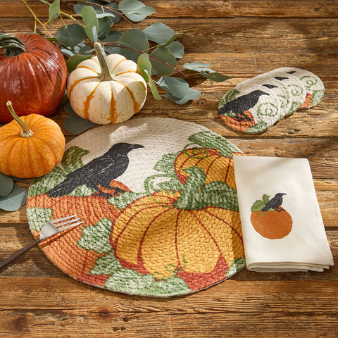 Watching Pumpkins Braided Placemats Set of 4
