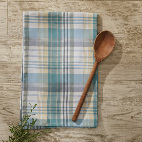 Water Blue Plaid Dishtowel-Lange General Store
