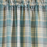 Water Blue Plaid Lined Long Panel Curtains-Lange General Store