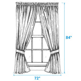 Water Blue Plaid Lined Long Panel Curtains-Lange General Store
