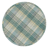 Water Blue Plaid Round Quilted Placemats-Lange General Store