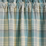 Water Blue Plaid Short Panel Curtains-Lange General Store