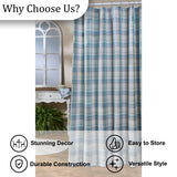 Water Blue Plaid Shower Curtain-Lange General Store