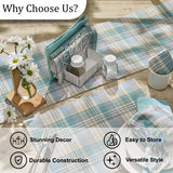 Water Blue Plaid Table Runners-Lange General Store