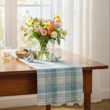 Water Blue Plaid Table Runners-Lange General Store