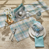 Water Blue Plaid Table Runners-Lange General Store