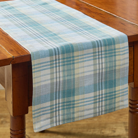 Water Blue Plaid Table Runners-Lange General Store