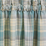 Water Blue Plaid Valance-Lange General Store