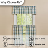 Water Blue Plaid Valance-Lange General Store