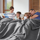 Waffle Weave Dark Gray Blanket-Lange General Store
