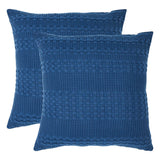 Waffle Weave Navy Blue Euro Sham Set of 2-Lange General Store