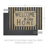 Welcome To Our Home Grey Stripes Door Mats-Lange General Store