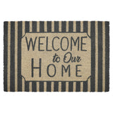 Welcome To Our Home Grey Stripes Door Mats-Lange General Store