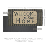 Welcome To Our Home Grey Stripes Door Mats-Lange General Store