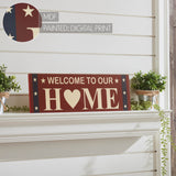 Welcome To Our Home w/White Stars On Blue Stripes Wall Sign-Lange General Store