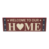 Welcome To Our Home w/White Stars On Blue Stripes Wall Sign-Lange General Store