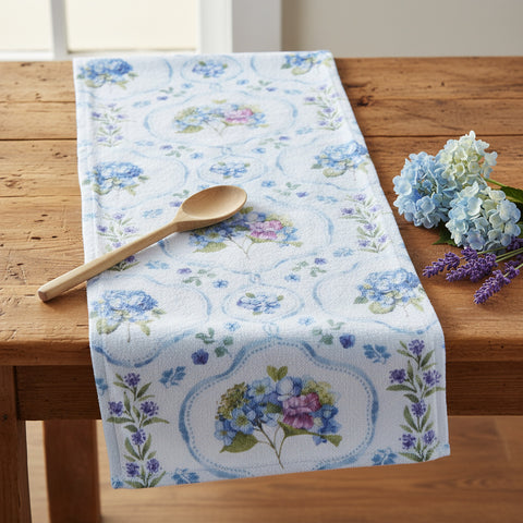 Whispers of Blue Trellis Terry Towel-Lange General Store