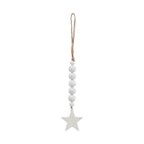 White Beads & Star Ornament-Lange General Store