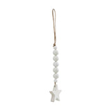 White Beads & Star Ornament-Lange General Store