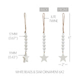 White Beads & Star Ornament-Lange General Store
