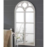 White Distressed Window Mirror-Lange General Store