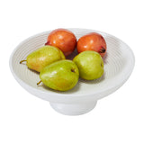 White Ribbed Wooden Bowl-Lange General Store