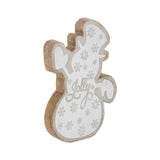 White Washed Jolly Natural Wooden Snowman-Lange General Store