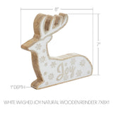White Washed Joy Natural Wooden Reindeer-Lange General Store