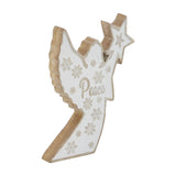 White Washed Peace Natural Wooden Angel-Lange General Store