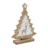 White Washed Winter Frolic Natural Wooden Tree-Lange General Store