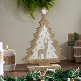 White Washed Winter Frolic Natural Wooden Tree-Lange General Store