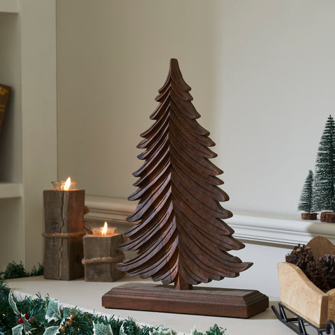 Winter Fir Dark Wooden Tree-Lange General Store