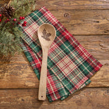 Winter Spice Plaid Stir It Up Dishtowel with Wooden Spoon Set