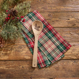 Winter Spice Plaid Stir It Up Dishtowel with Wooden Spoon Set