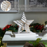 Winter Wonderland Distressed White Wooden Stars-Lange General Store
