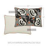 Witchy Pumpkins Striped Pillow-Lange General Store