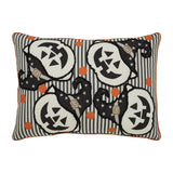 Witchy Pumpkins Striped Pillow-Lange General Store