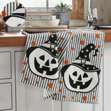Witchy Pumpkins Striped Tea Towel Set of 2-Lange General Store