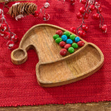 Wood Santa Hat Snack Tray